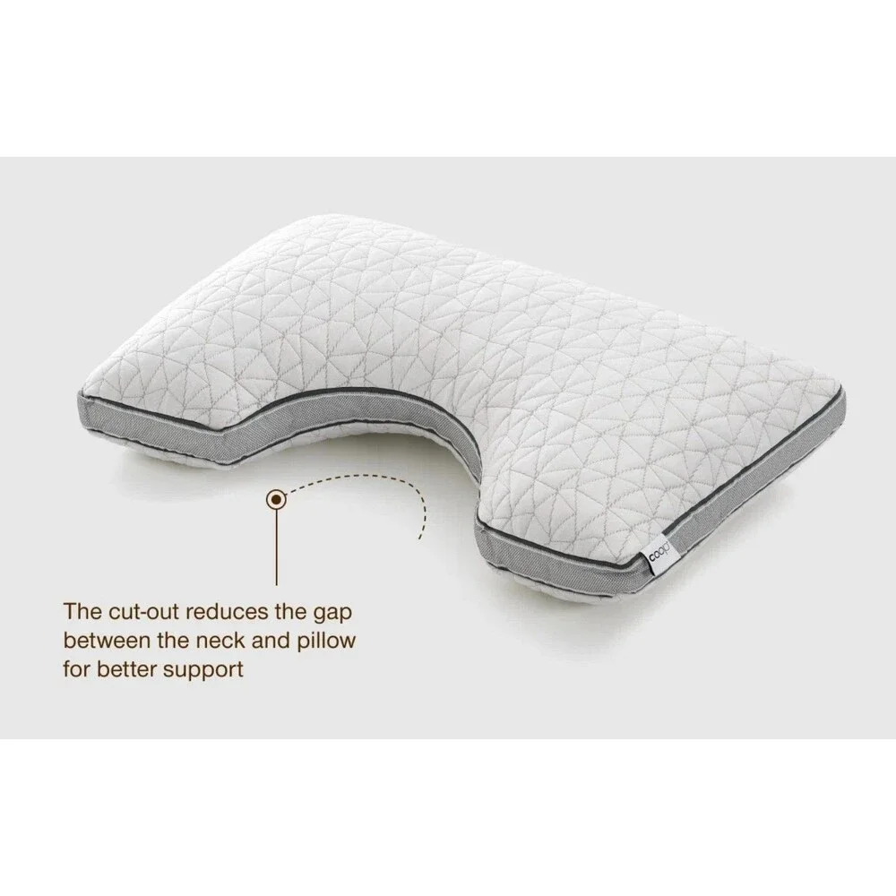 Coop Home Goods Eden Crescent Pillow King Cooling Memory Foam Side Back NEW